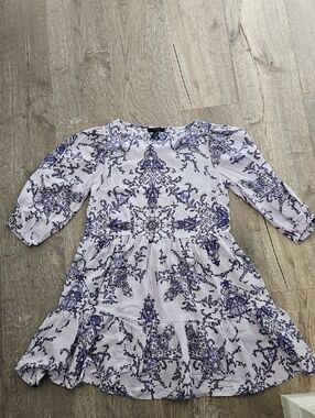 Forever 21 Lavender and Navy Paisley Print Dress